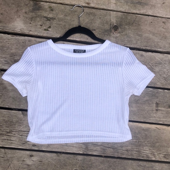 Tops - Topshop white striped tank top.